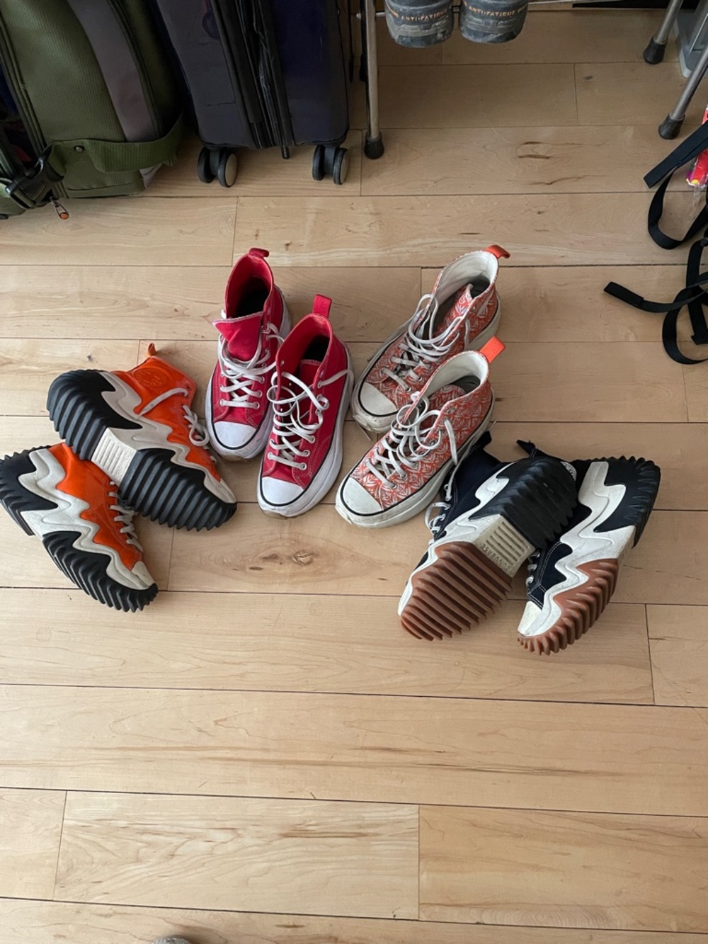 Converse.  Flash ($50-bundle/ sunday orange/wht & red pairs. 2-for 1